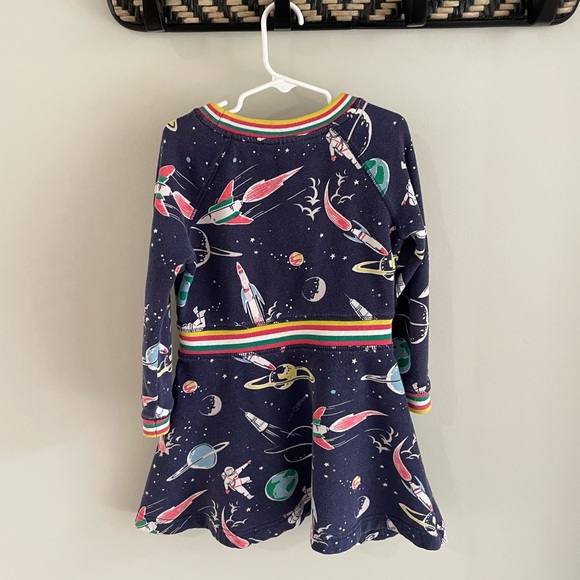 Mini Boden Little Girl Astronaut Space Terry Twirl Long Sleeve Dress - Size 6-7 - Picture 6 of 8
